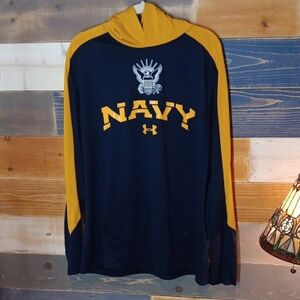 Under Armour Navy Hoodie XL Yellow Navy Blue